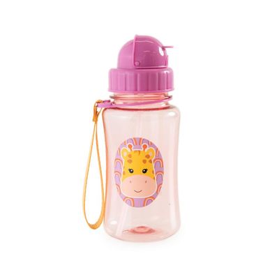 Garrafa Escolar 350ml Girafa com Canudo Rosa U / Rosa