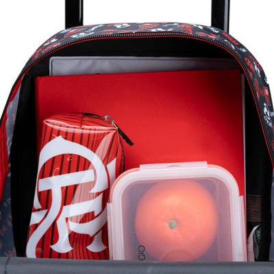 Mochila de Rodinha do Flamengo Masculina Oficial Kit / Vermelho