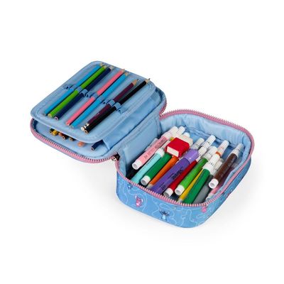 Estojo Escolar Feminino Stitch e Angel Azul U / Azul