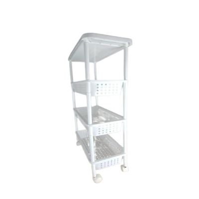 Carrinho Organizadora 4 Prateleiras Multiuso Quarto Sala Brinquedos Salao Manicure Varanda Branco