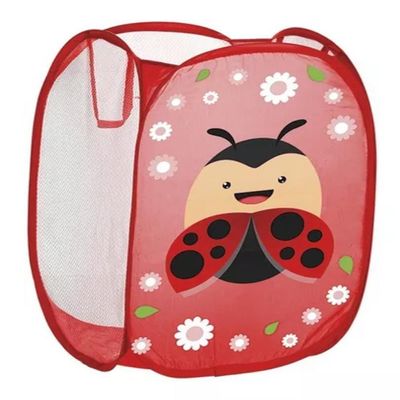 Cesto Organizador Suja Brinquedos Roupa Infantil Telado Multiuso Quarto Banheiro Lavanderia Joaninha