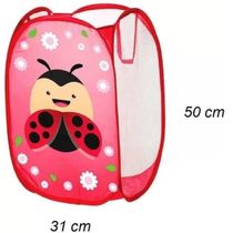 Cesto Organizador Suja Brinquedos Roupa Infantil Telado Multiuso Quarto Banheiro Lavanderia Joaninha