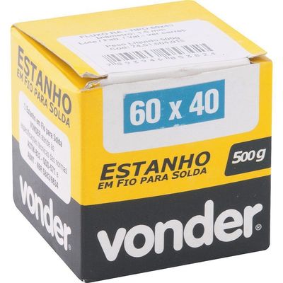 Estanho Fio 1,5mm 60x40 500g Carretel - Vonder