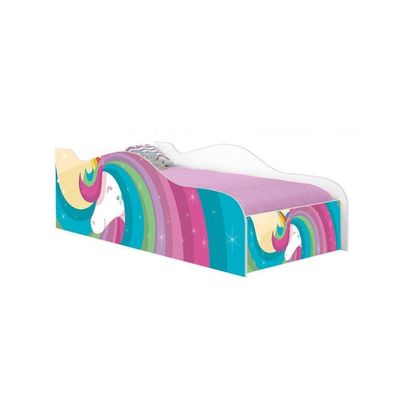 Mini Cama Fun Unicórnio Arco íris Infantil Com Colchão