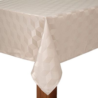 Toalha De Mesa Copa E Cia Versatile Aretha Quadrada 8 Lugares- 220 X 220 Cm Taupe
