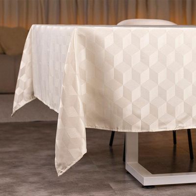Toalha De Mesa Copa E Cia Versatile Aretha Quadrada 8 Lugares- 220 X 220 Cm Taupe