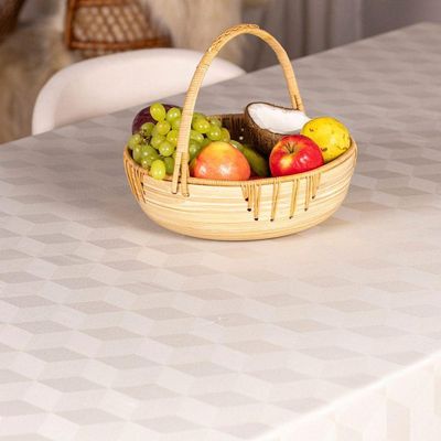 Toalha De Mesa Copa E Cia Versatile Aretha Quadrada 8 Lugares- 220 X 220 Cm Taupe