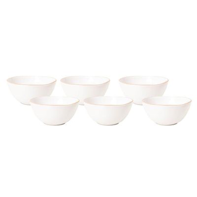 Jogo De Bowl Copa E Cia 6 Peças Vivant Em Cerâmica Off-white