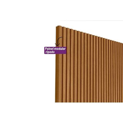 Painel de Cozinha até 60 Pol Modular 1.4 Ripado 141x250cm Gris Fosco - Linea Brasil