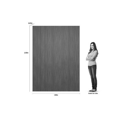 Painel p/ Lavabo até 75 Pol Modular 1.8 Ripado 180x250cm Nature Fosco - Linea Brasil