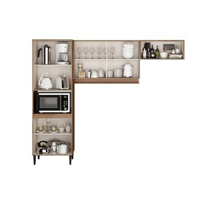 Kit de Cozinha Completa 3 Peças Alpha (2Aéreos+1Paneleiro) C3P35 Branco - Carraro