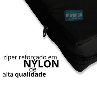 Capa Colchão Solteiro Impermeável Hospitalar Com Zíper - Preta 88x188x14cm