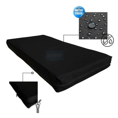 Capa Colchão Solteiro Impermeável Hospitalar Com Zíper - Preta 88x188x14cm
