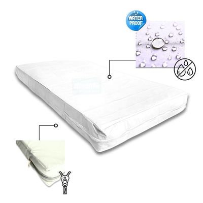 Capa Colchão Solteiro Impermeável Hospitalar Com Zíper - Branca 78x188x14cm