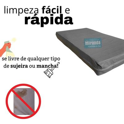 Capa Colchão Solteiro Impermeável Hospitalar Com Zíper - Cinza 78x188x14cm