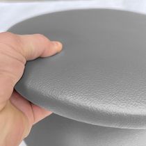 Kit 02 Assentos Redondo Banqueta Cadeira Estofados Poltronas H02 Corino Cinza 30 Cm - Lyam Decor