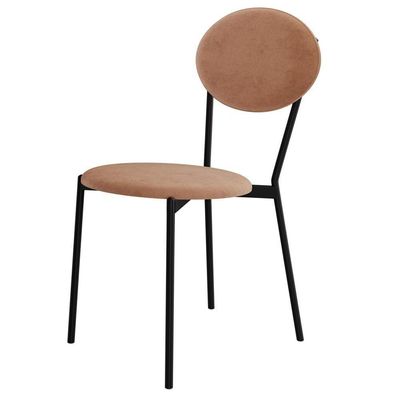Kit 05 Cadeiras Estofada Para Sala De Jantar Azuri Preto C01 Veludo Bege - Lyam Decor
