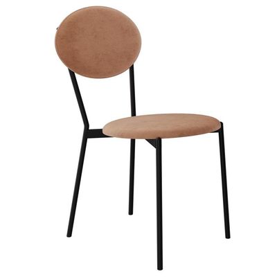 Kit 05 Cadeiras Estofada Para Sala De Jantar Azuri Preto C01 Veludo Bege - Lyam Decor