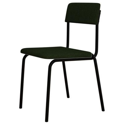 Kit 06 Cadeiras Estofada Para Sala De Jantar Sense Preto C01 Linho Verde Musgo - Lyam Decor