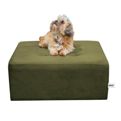 Cama Pet Para Cachorro Quadrado Com Pés Luna Matrix Suede Capuccino