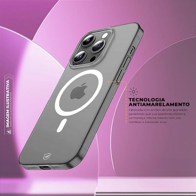 Capa para iPhone 15 Pro Max Crystal Slim Magsafe NÃO AMARELA