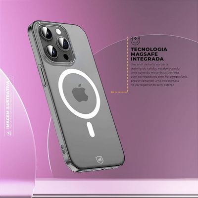 Capa para iPhone 15 Pro Max Crystal Slim Magsafe NÃO AMARELA
