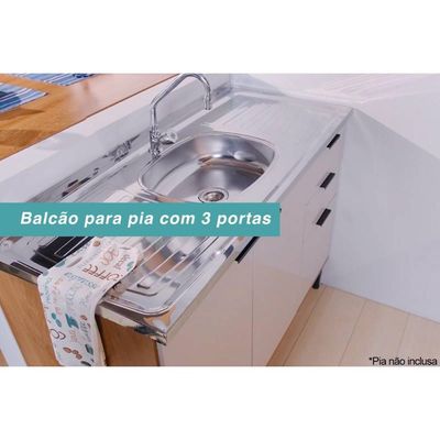 Cozinha Modulada Completa Alpha 4 Peças (2Aéreos+2Balcões) C4P175 Branco - Carraro