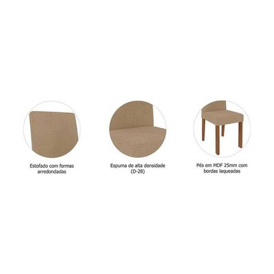 Kit 8 Cadeiras Sala Jantar Maia 8 Un Cinamomo/Suede Mascavo Chocolate - Cimol