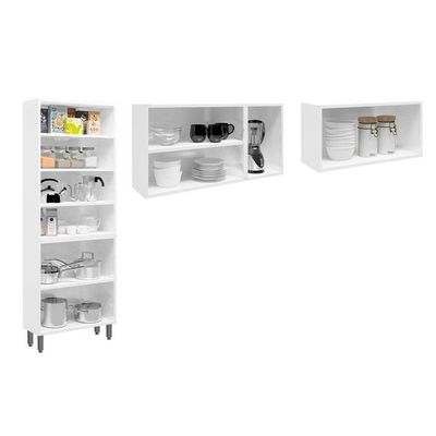 Cozinha Modulada Completa Colors 3 Peças (2Aéreos+1Paneleiro) CPT81 Branco - Bertolini