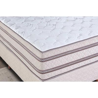 Cama Box Baú Queen: Colchão Molas Ensacadas Paropas Soul + Base CRC Suede Clean (158x198)