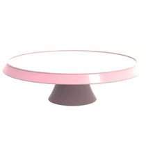 3 Bases Rosa Porta Bolos Tortas Doces 25cm com Pé Bubble Suporte Crippa