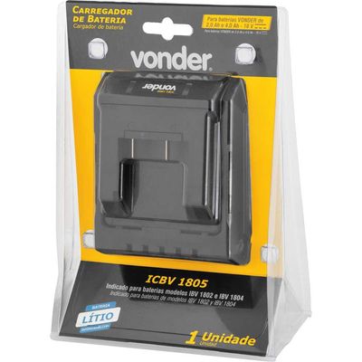 Carregador de bateria 18 V linha intercambiável carregamento convencional ICBV 1805 VONDER