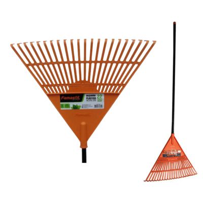 Kit 02 Vassoura Rastelo Ancinho Plástico Cabo Famastil = Trapp