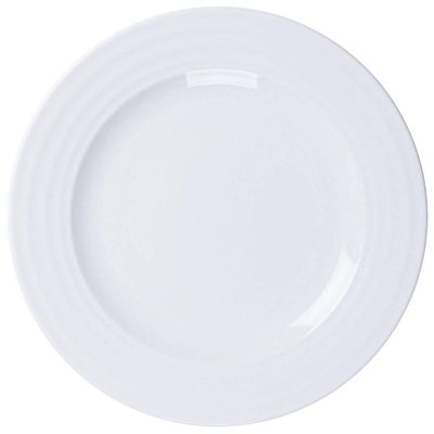 Kit 12 Pratos de Porcelana Branco 27cm Raso Tramontina Vibrare Aba Larga Mesa Posta