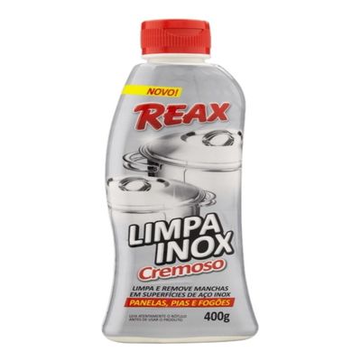 Limpa Inox Reax Nobel Cremoso 400g + 03 Und Fibra Branca