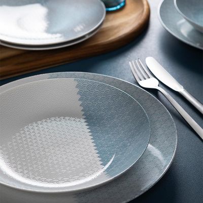 Aparelho de Jantar 20 peças Tramontina Aquarius em Porcelana Decorada  Verde