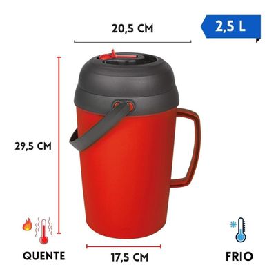 Jarra Térmica Grande Vermelho Biggy Mor 2,5l Azul