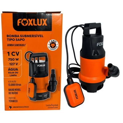 Bomba Submersível Sapo 1cv Foxlux Água Limpa Suja Automá 127