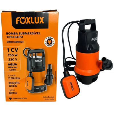 Bomba Submersível Sapo 1cv Foxlux Água Limpa Suja Automá 220