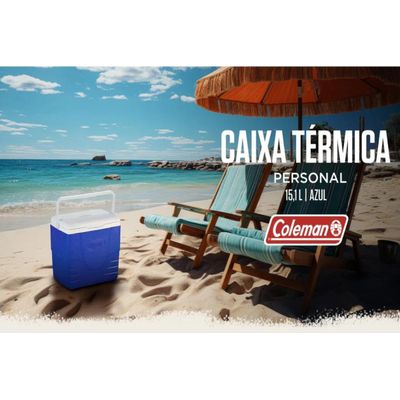 Caixa Térmica Coleman 16qt Com Alça - 15,1 Litros - Azul