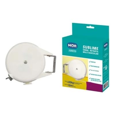 Varal Retrátil Multiangular Sublime Mor Corda 12 Mts 006056 Branco