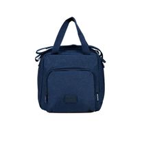 Lancheira Escolar Juvenil Feminina Crinkle Glitter Azul Escuro