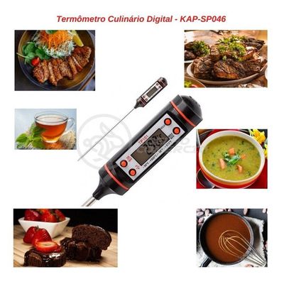 Termômetro Culinário Cozinha Digital Mede -50ºc A +300ºc