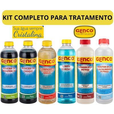 Kit Limpeza Manutenção Algicidas Clarificante Bordas Genco