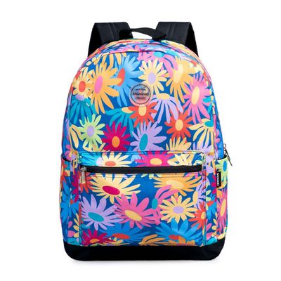 Mochila Escolar Feminina Floral Verde Claro U / Verde claro