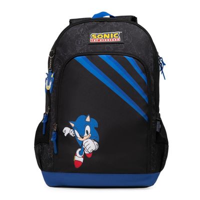 Mochila Escolar Masculina Juvenil Sonic Preta U / Preto-azul