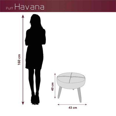 Puff Baixo Decorativo Para Descanço Havana Matrix Boucle Cinza