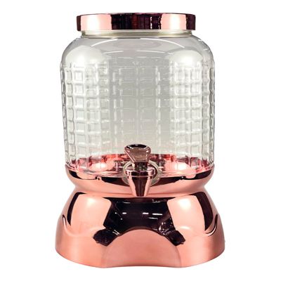 Suqueira Com Torneira E Base Rose Suco Agua 3600ml