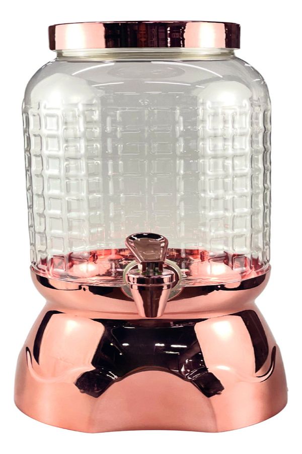 Suqueira Com Torneira E Base Rose Suco Agua 3600ml