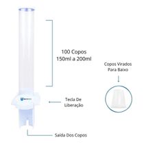 Dispenser Poupa Porta Copos Descartavel 180 - 200ml Nobre